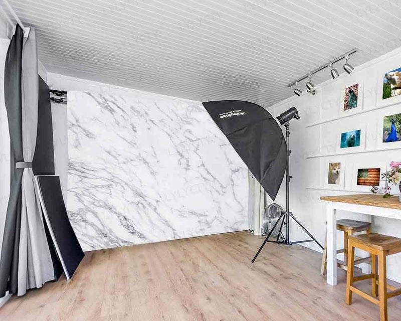 LYLYCTY 7x5ft Stone Texture Pattern Backdrop Grey White Marble Texture Background for Girls Birthday Party Wedding Party Photography Backgrounds for Photo Studio Props MBLY34 - Image 3